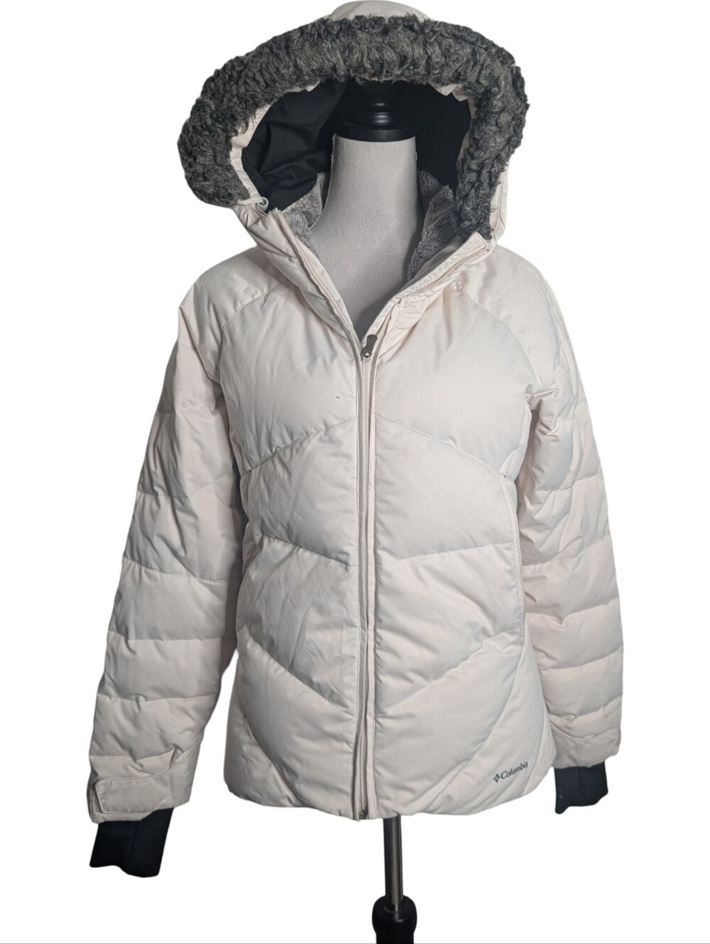 Columbia women's down parka in cream ivory size Small
